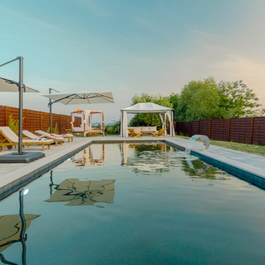 Ella House Velika Outdoor Terrace - Poolside Relaxation Area Luxury Villa Slavonia Croatia