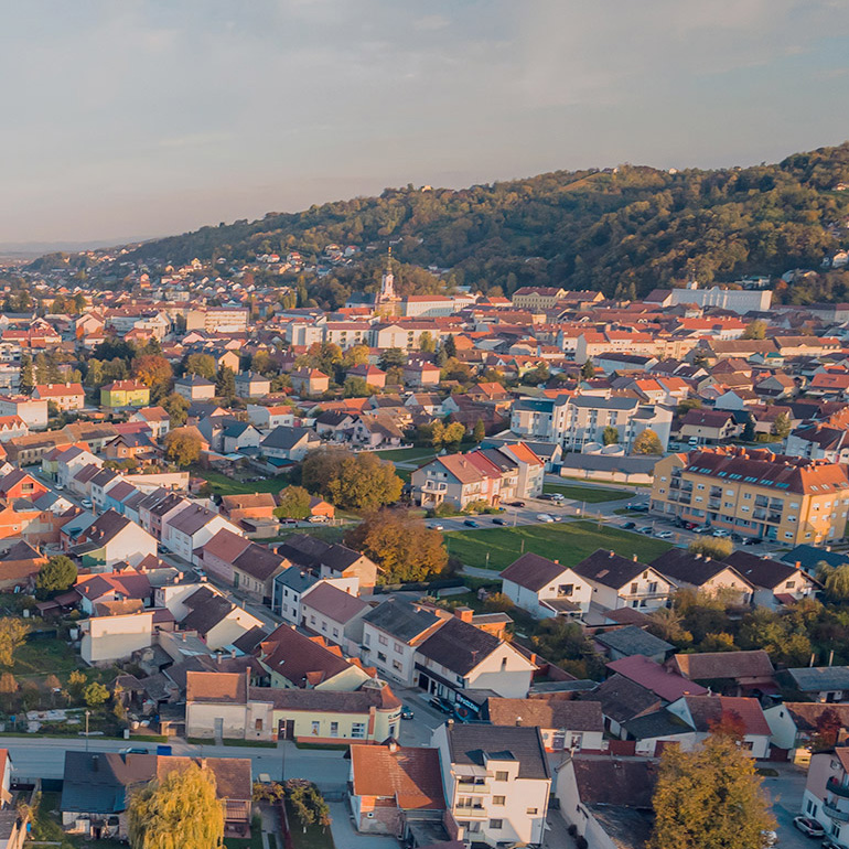 Požega city center - historic town near Ella House Velika in Slavonia Croatia